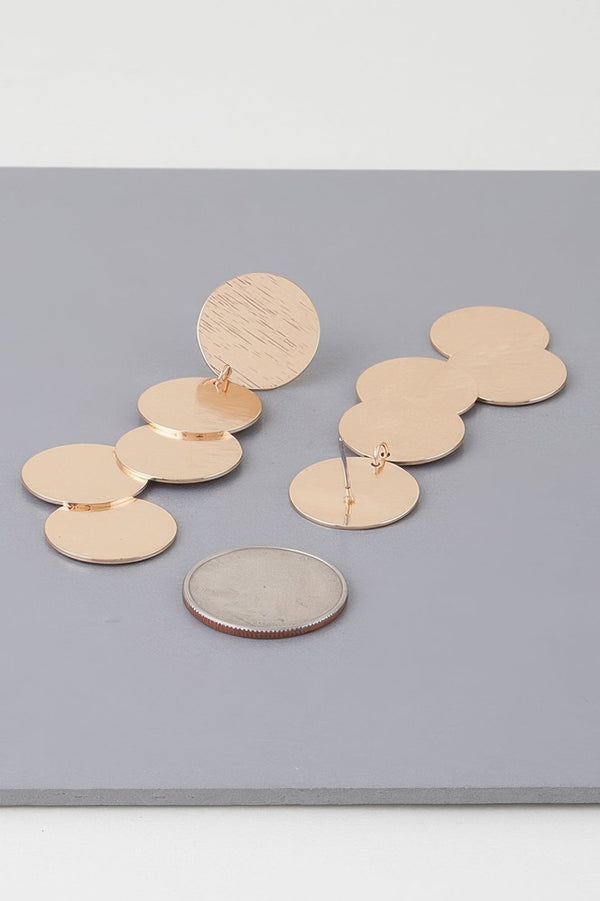 Modern Hammered Disk Drop Earrings - | SmartBuyApparel