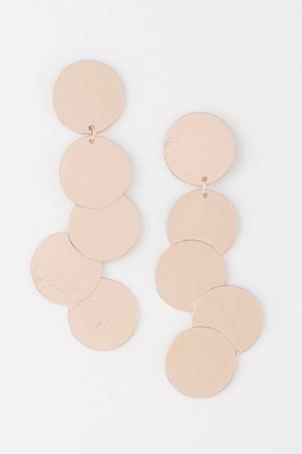 Modern Hammered Disk Drop Earrings - | SmartBuyApparel
