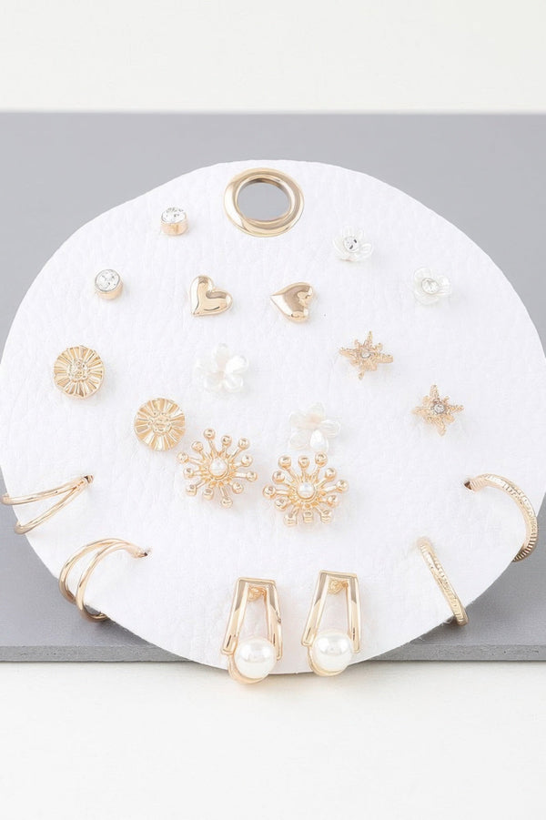 Multi Charms Stud Earrings Set - | SmartBuyApparel