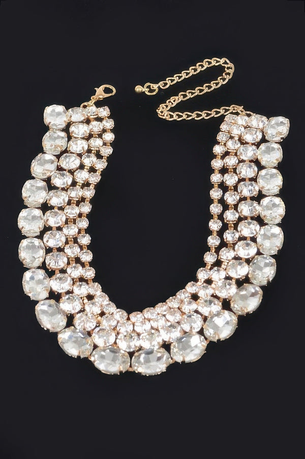 Multi Rhinestone Layered Necklace - Jewelry - SmartBuyApparel