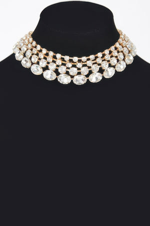 Multi Rhinestone Layered Necklace - Jewelry - SmartBuyApparel