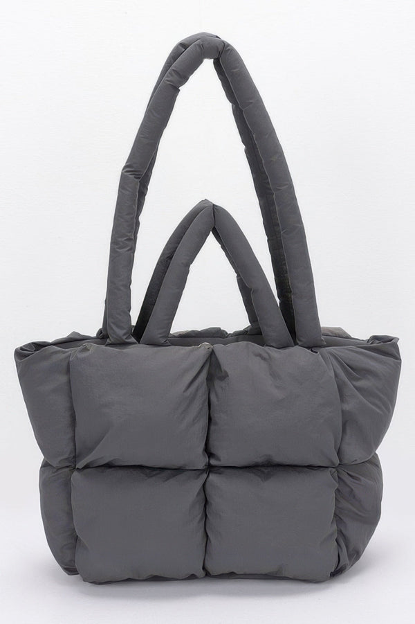 Nylon Quilted Padded Tote Bag - | SmartBuyApparel