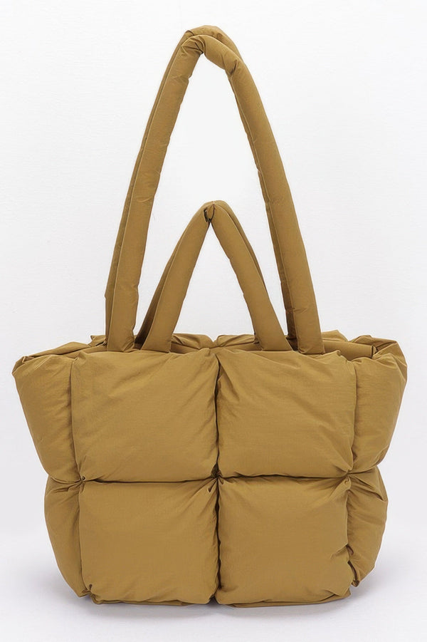 Nylon Quilted Padded Tote Bag - | SmartBuyApparel