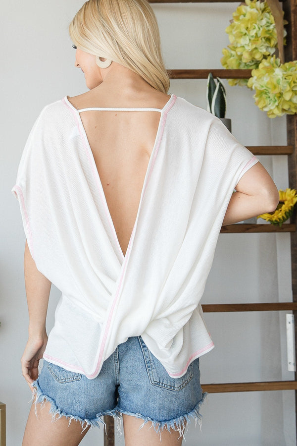 Open Back Wide Sleeve Top - Women's top - SmartBuyApparel