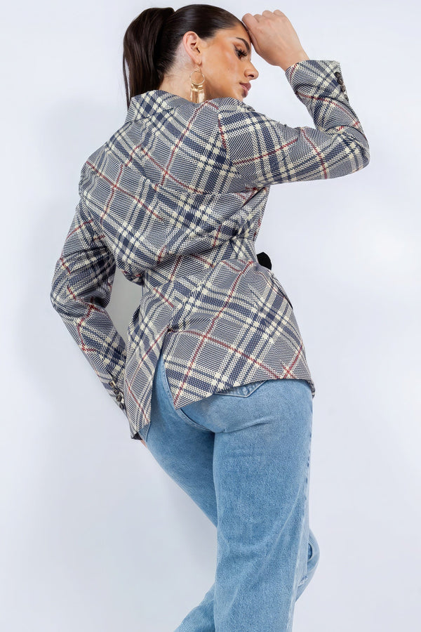 Oversized Blazer With Belt - Women's blazer - SmartBuyApparel