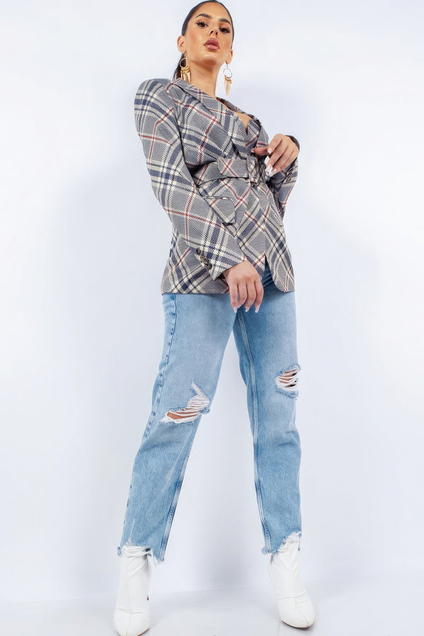 Oversized Blazer With Belt - Women's blazer - SmartBuyApparel