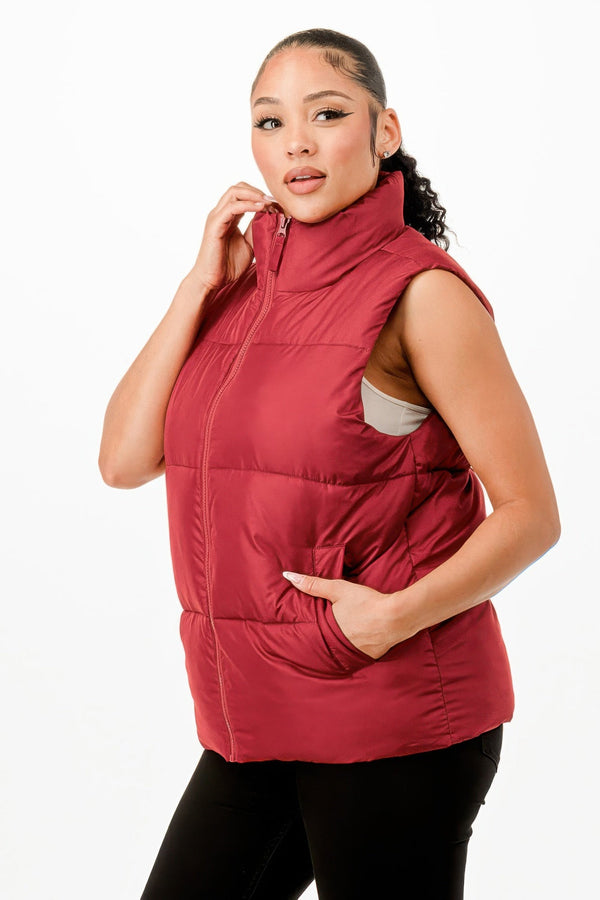 Oversized Puffer Vest - | SmartBuyApparel