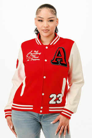 Patch Varsity Bomber Jacket - | SmartBuyApparel