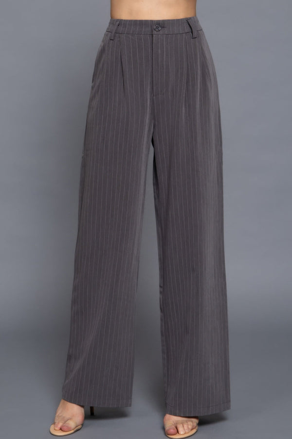 Pin Stripe Woven Straight Pants - Pants - SmartBuyApparel
