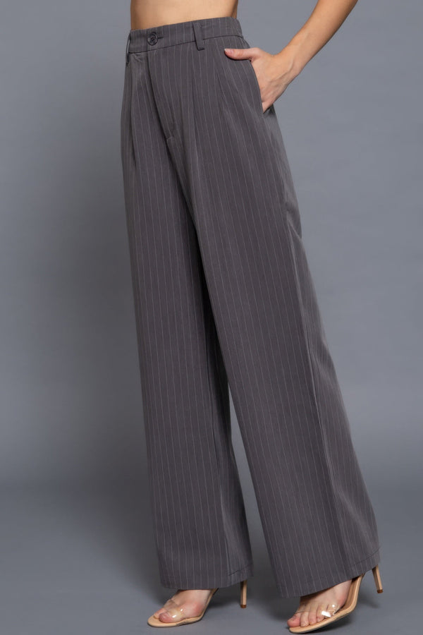 Pin Stripe Woven Straight Pants - Pants - SmartBuyApparel