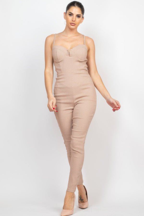 Plaid Sleeveless Zippered Jumpsuit - Jumpsuit - SmartBuyApparel