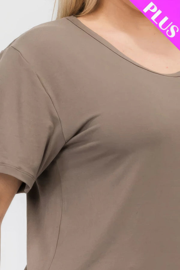 Plus Size Basic Short Sleeve T-shirt - | SmartBuyApparel