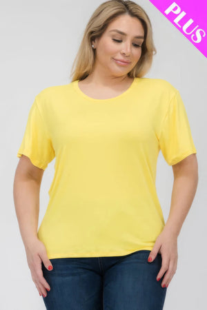 Plus Size Basic Short Sleeve T-shirt - | SmartBuyApparel