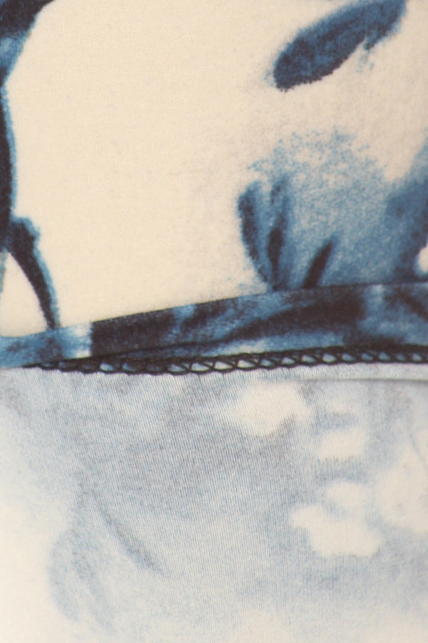 Plus Size Floral Print Full Length Leggings In a Slim Fitting Style With a Banded High Waist - Leggings - SmartBuyApparel