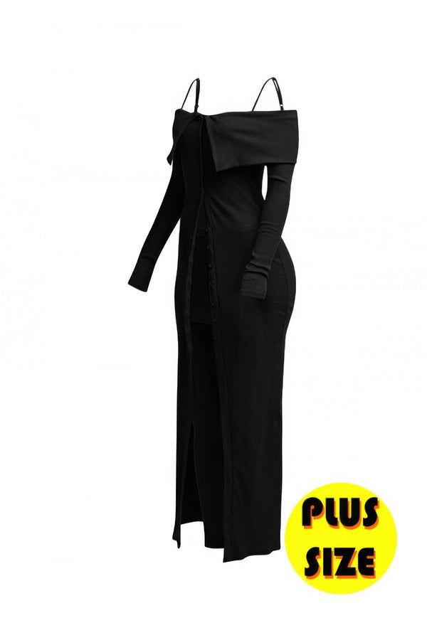 Plus Size Long Length Top & Skirt Leggings Set - | SmartBuyApparel