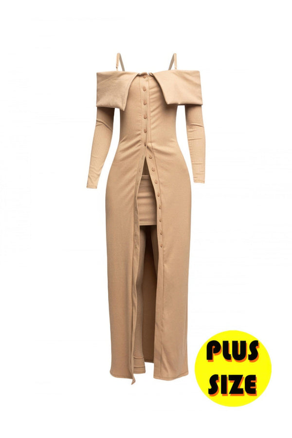 Plus Size Long Length Top & Skirt Leggings Set - | SmartBuyApparel