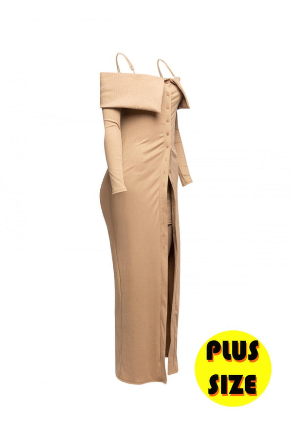 Plus Size Long Length Top & Skirt Leggings Set - | SmartBuyApparel