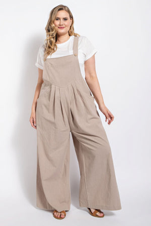 Plus size pintuck detail overall with side pockets - Women's overall - SmartBuyApparel