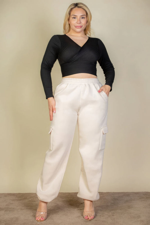 Plus Size Side Pocket Drawstring Waist Sweatpants - Pants - SmartBuyApparel