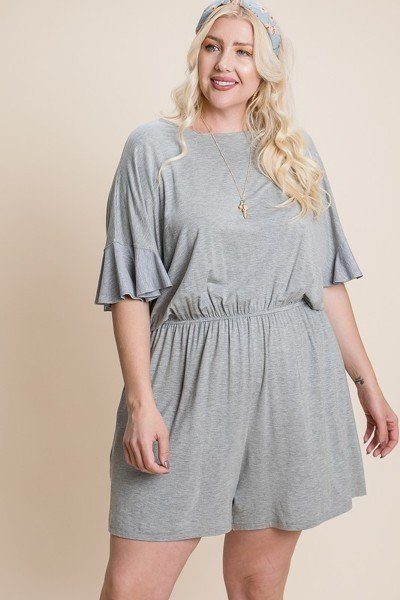 Plus Size Solid Rayon Modal Mini Romper - Romper - SmartBuyApparel