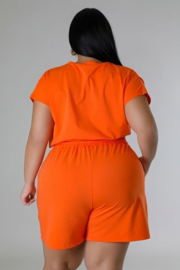 Plus Size Stretch Short Set - Women's set - SmartBuyApparel