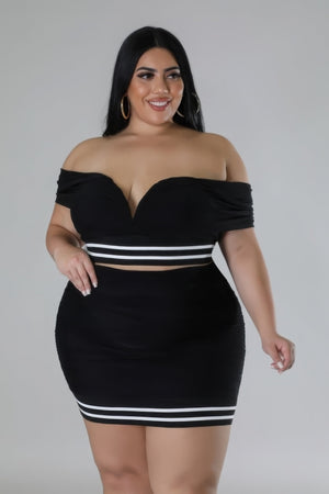 Plus Size Stretch Skirt Set - Women's set - SmartBuyApparel