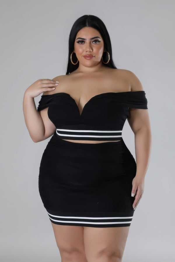 Plus Size Stretch Skirt Set - Women's set - SmartBuyApparel