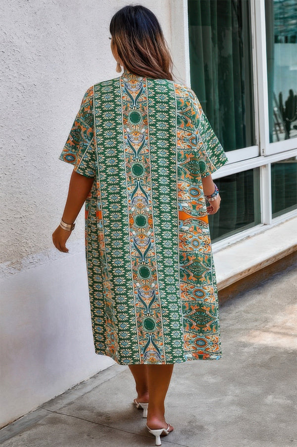 Plus Size Two Pieces Printed Elastic Waist Sets - | SmartBuyApparel