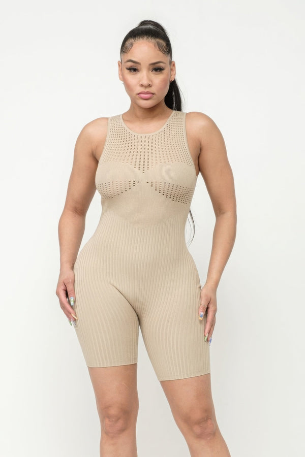 Pointelle Stitch Romper - Romper - SmartBuyApparel