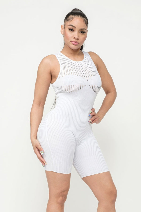 Pointelle Stitch Romper - Romper - SmartBuyApparel