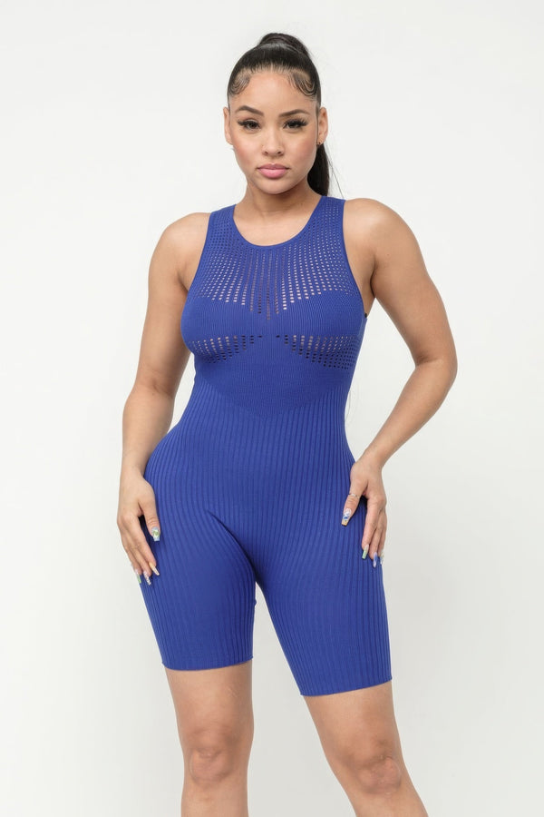 Pointelle Stitch Romper - Romper - SmartBuyApparel