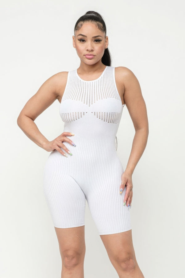 Pointelle Stitch Romper - Romper - SmartBuyApparel