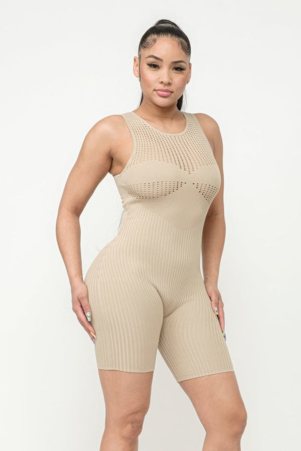 Pointelle Stitch Romper - Romper - SmartBuyApparel