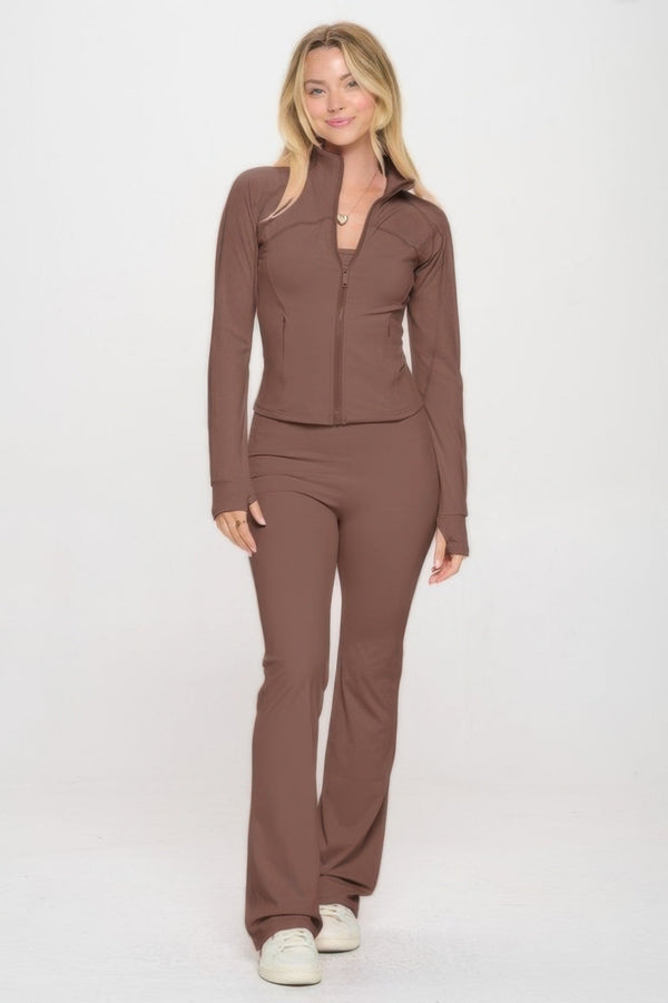 Premium Yoga Jacket Jumpsuit Set - Women's set - SmartBuyApparel