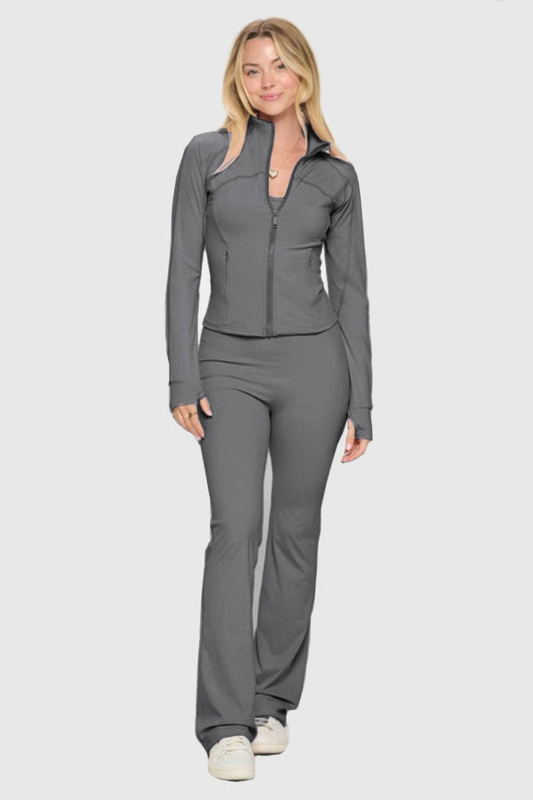 Premium Yoga Jacket Jumpsuit Set - Women's set - SmartBuyApparel