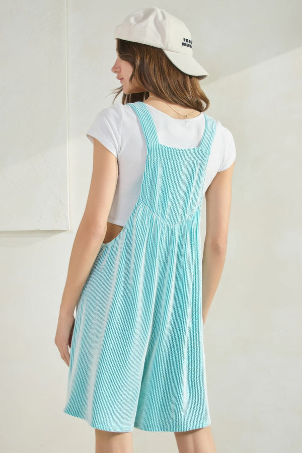 Prime Ribbed Knit Overall Romper - Romper - SmartBuyApparel