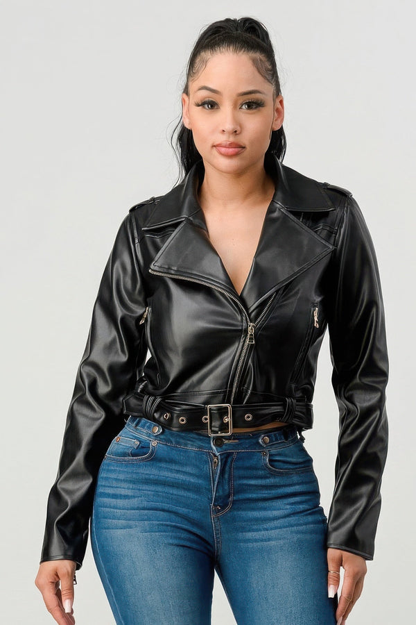 PU Leather Jacket - Women's jacket - SmartBuyApparel