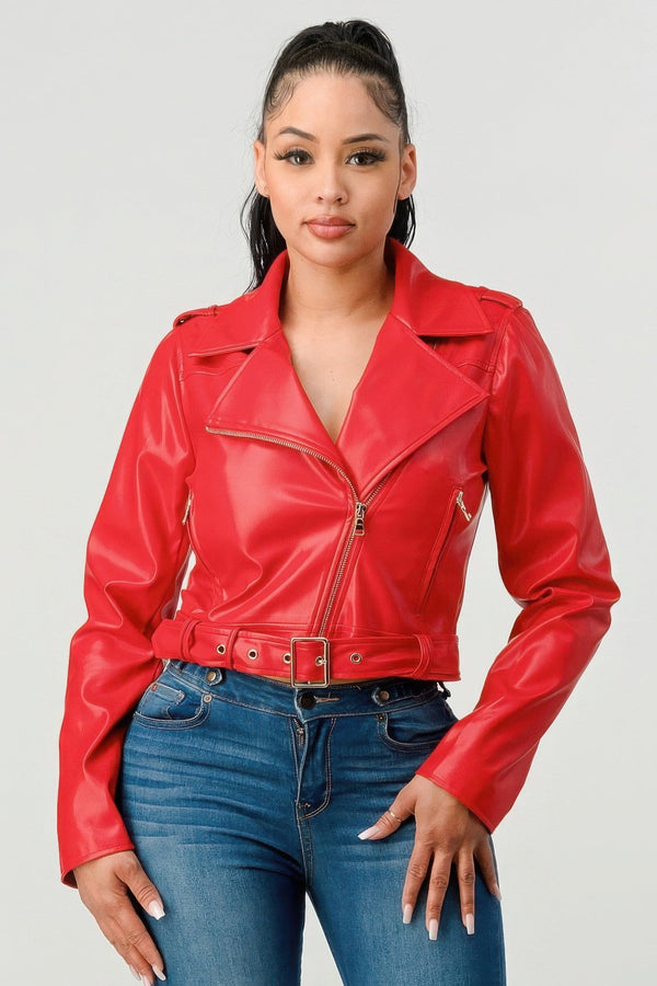 PU Leather Jacket - Women's jacket - SmartBuyApparel