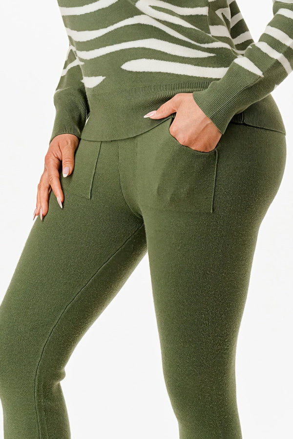 Pullover Sweater Top And Pant Set - Set - SmartBuyApparel