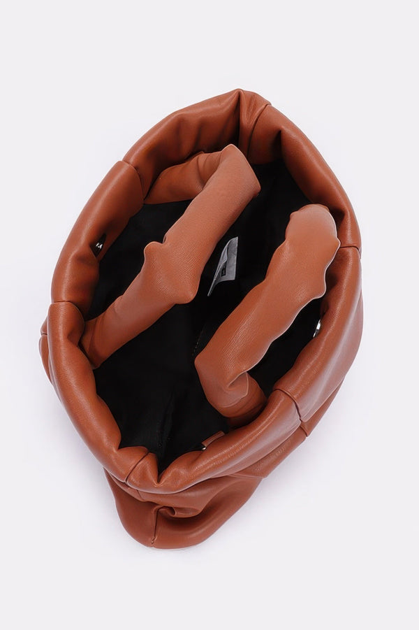 Quilted Faux Leather Padded Tote Bag - | SmartBuyApparel