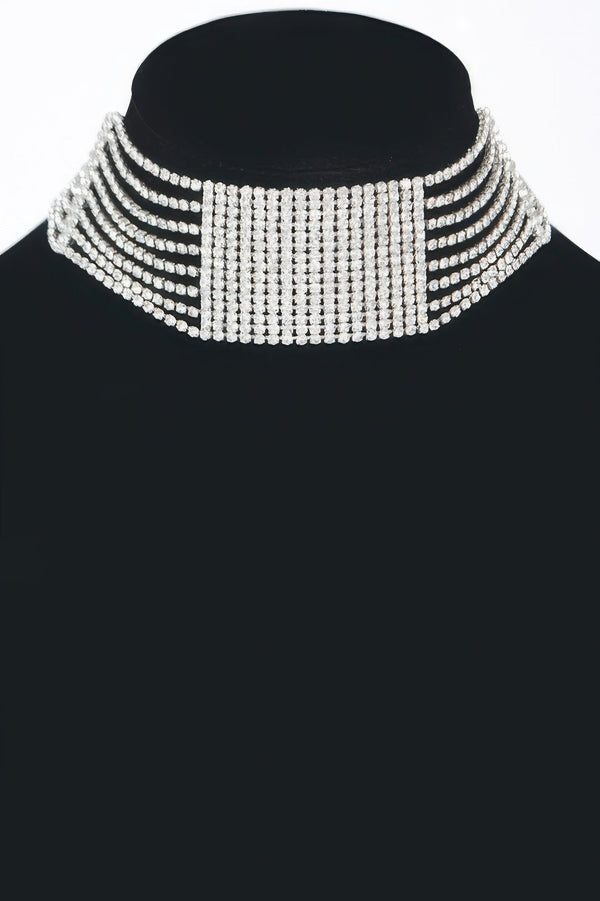 Rhinestone Choker Necklace - Jewelry - SmartBuyApparel