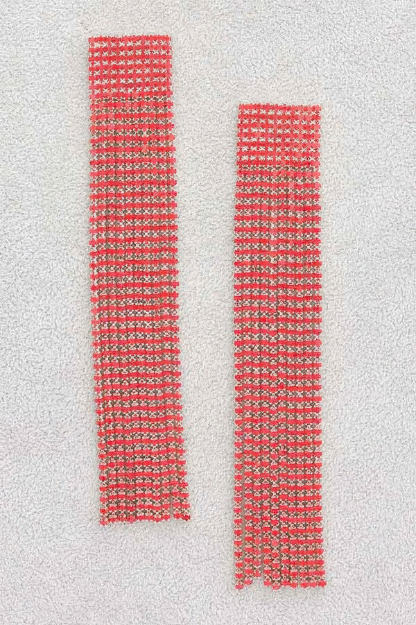 Rhinestone Curtain Drop Earrings - | SmartBuyApparel