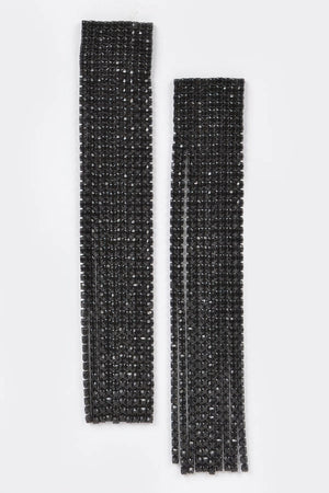 Rhinestone Curtain Drop Earrings - | SmartBuyApparel