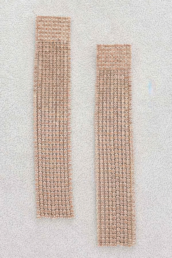 Rhinestone Curtain Drop Earrings - | SmartBuyApparel