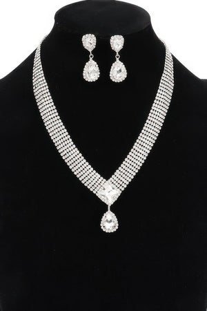 Rhinestone Necklace Set - Jewelry - SmartBuyApparel