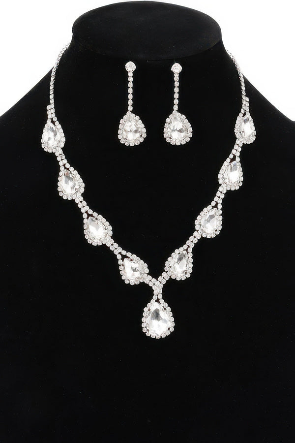 Rhinestone Necklace Set - Jewelry - SmartBuyApparel