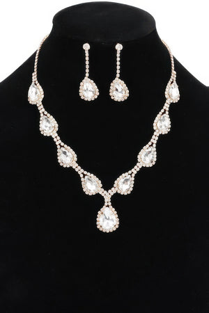 Rhinestone Necklace Set - Jewelry - SmartBuyApparel