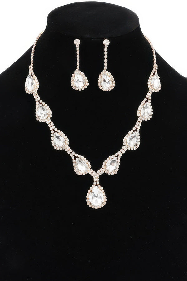 Rhinestone Necklace Set - Jewelry - SmartBuyApparel