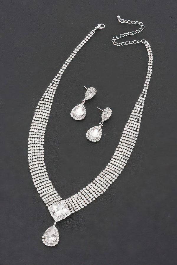 Rhinestone Necklace Set - Jewelry - SmartBuyApparel