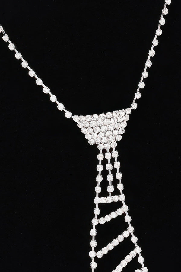 Rhinestone Necktie Necklace - | SmartBuyApparel